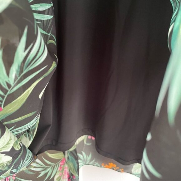 TROPICAL Print Chiffon Poncho Top size 20 - Picture 13 of 16